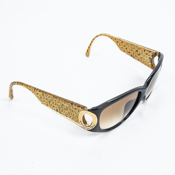 Dior Black and Gold Houndstooth Sunglasses 2662A - Picture 2 of 3